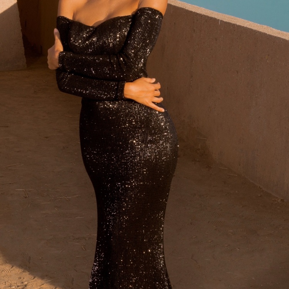 ✨ FASHION NOVA Black Sequin Prom Dress ✨